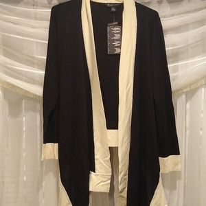 INC sweater wrap, black and white, nwt